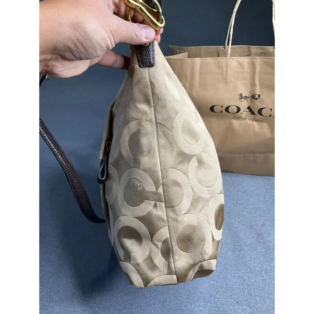 Coach Madison Op Art Metallic Maggie Shoulder Bag Purse F1276-21121 Jacquard